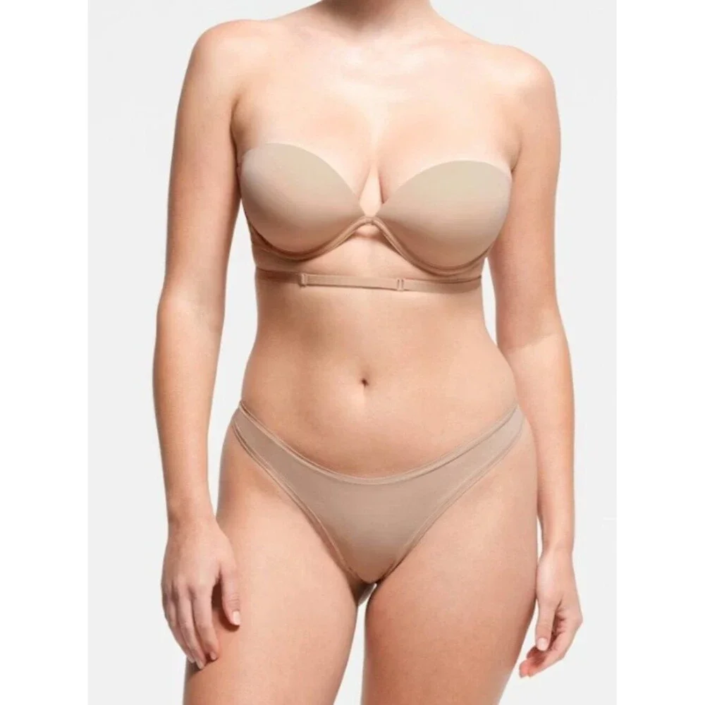 CHECK STOCK NEW SKIMS Multiway Strapless Underwire Bra Clay 32B NWT - Picture 2 of 8